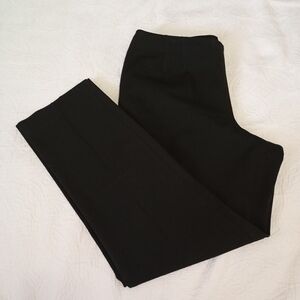 Talbots Pants Women 12P Black Refined Bi-stretch Straight Leg Side Zip Trousers